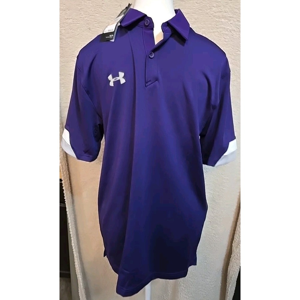 Men's Under Armour Trophy Polo.‎ Purple. NWT  Size S Summer Golf Short Sleeve